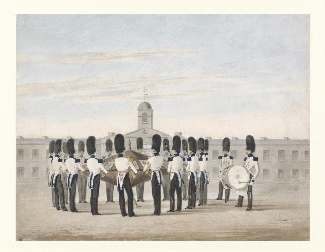 Michael Angelo Hayes, Band of the 23rd Fusiliers, 1838 (Yale Centre for Brit Art), poss at Kilkenny